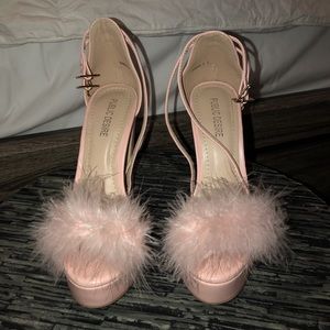 Public Desire Pink Furry Heels